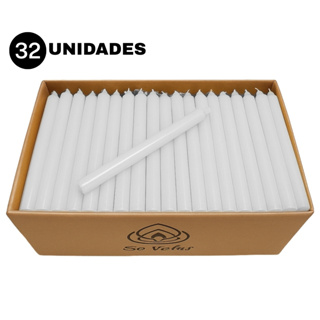 Velas Palito Branca 18cm 32 Unidades Atacado N9 Parafina Pura Sem Cheiro em Oferta na Shopee