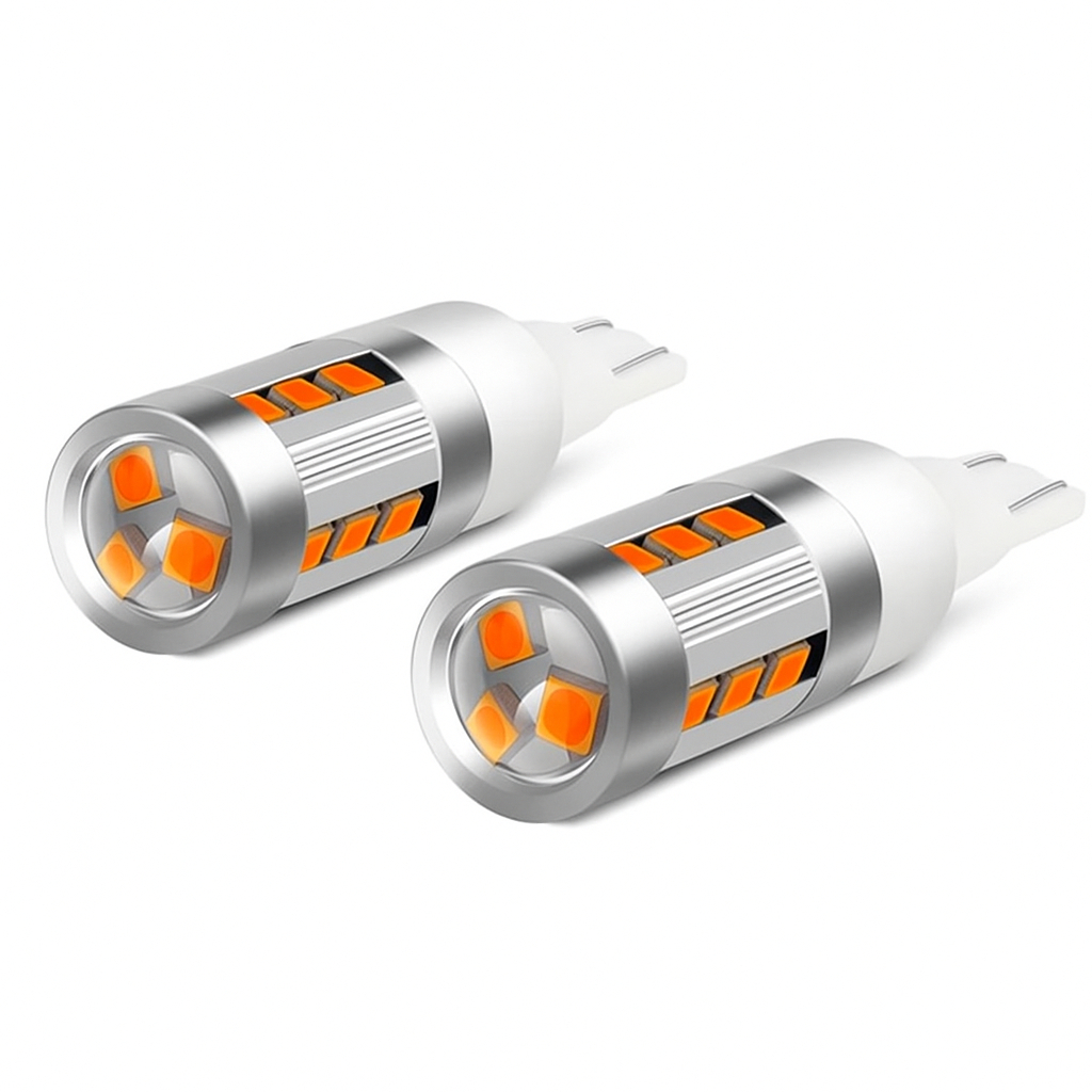 Par Kit 2 Lâmpadas Projetor Pisca Seta T15 W16w 15 Chip Led Smd 3030 Âmbar Laranja Para Vw Nivus Polo Virtus
