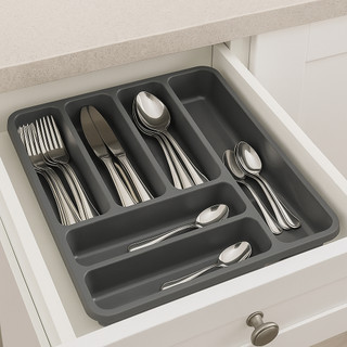 Porta Talher De Gaveta Organizador Com Divisórias Cozinha Suporte Separador Talheres Vers…