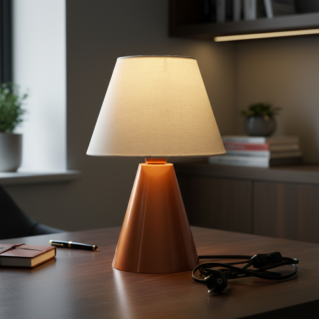 Abajur luminária de Mesa Clássico Cone Cobre Com Cúpula algodão Casa canto de Sala Quarto cabeceira de cama Escritório