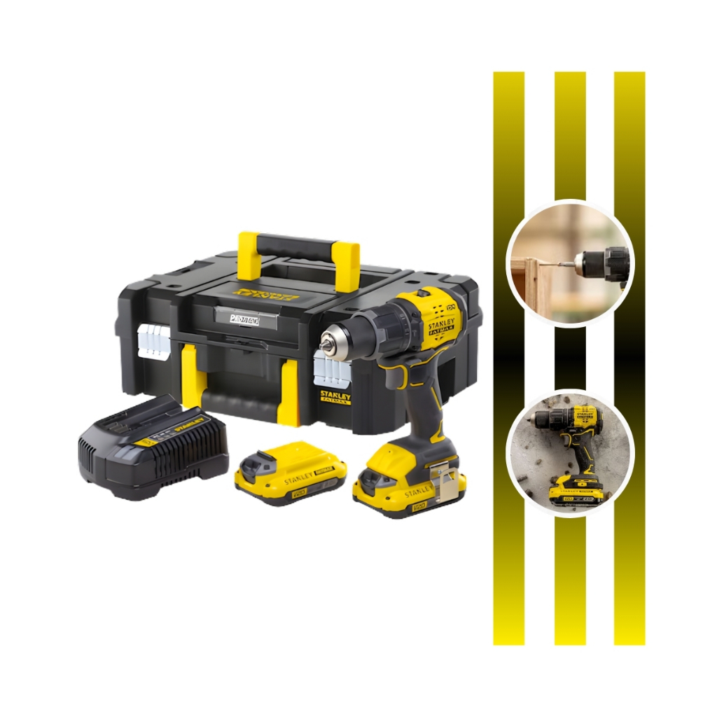 Parafusadeira E Furadeira 13mm 20v SBD716D2T Kit Com 2 Baterias 1 Carregador E Maleta Prostack Stanley em Oferta na Shopee