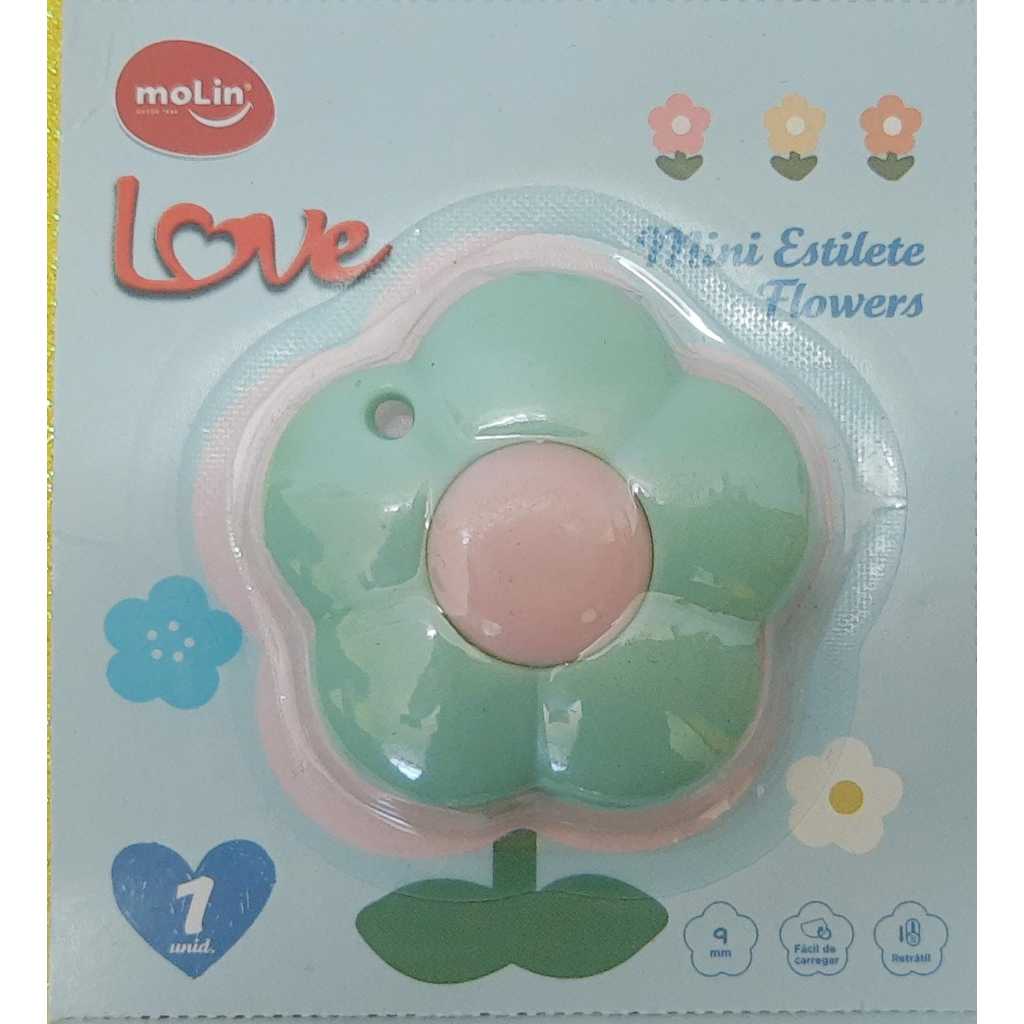 Mini Estilete Estreito Love Flowers Mini 3cores Unidade