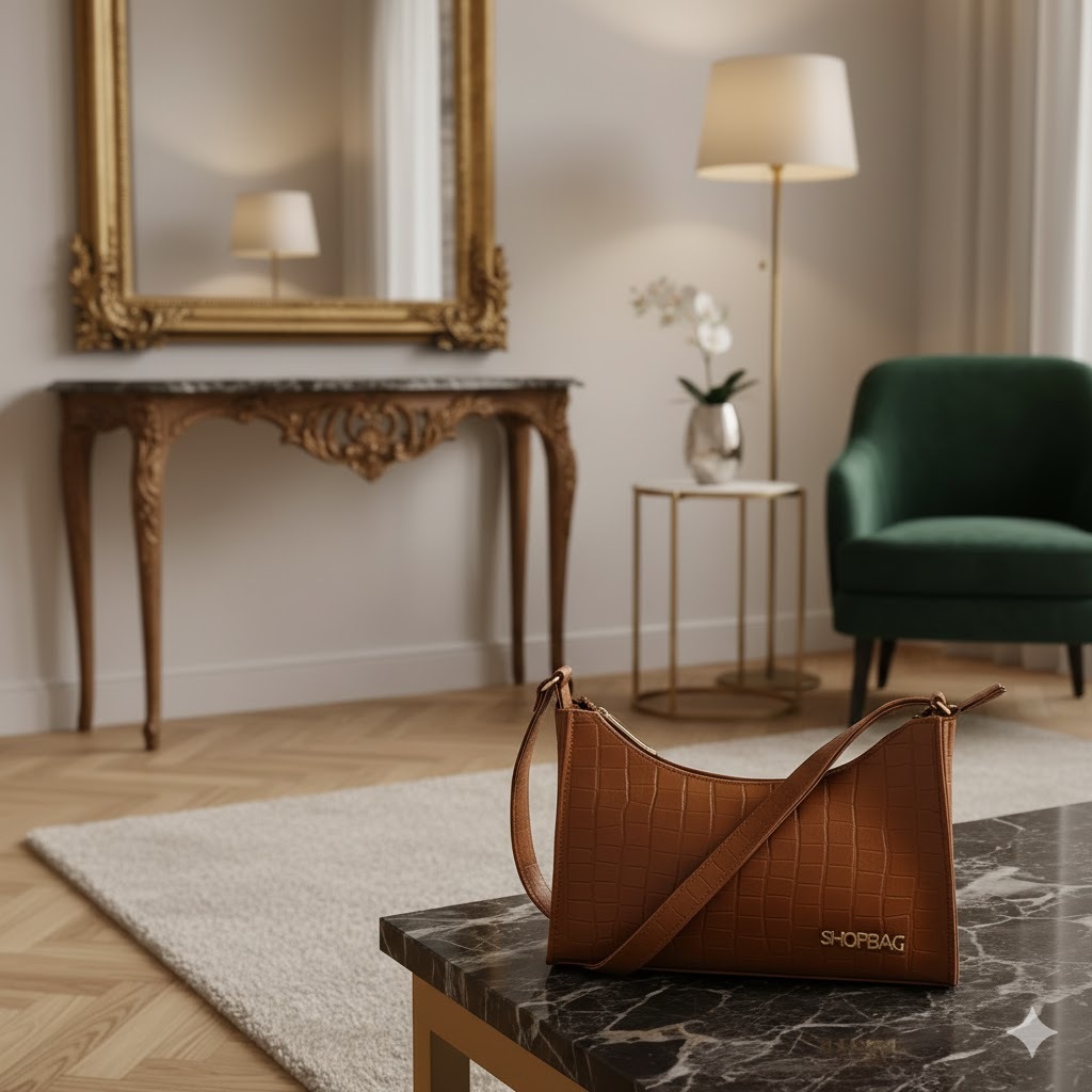 Bolsa Feminina Ombro Pequena Couro Croco – Modelo Shoulder Bag Elegante