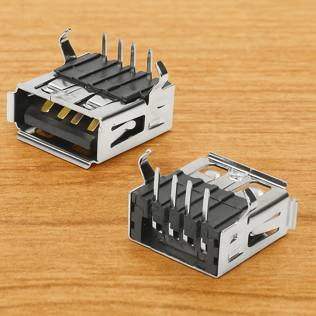 50x Peças Conector Usb Tipo A Fêmea 90° Para Placa Yh-usb01a