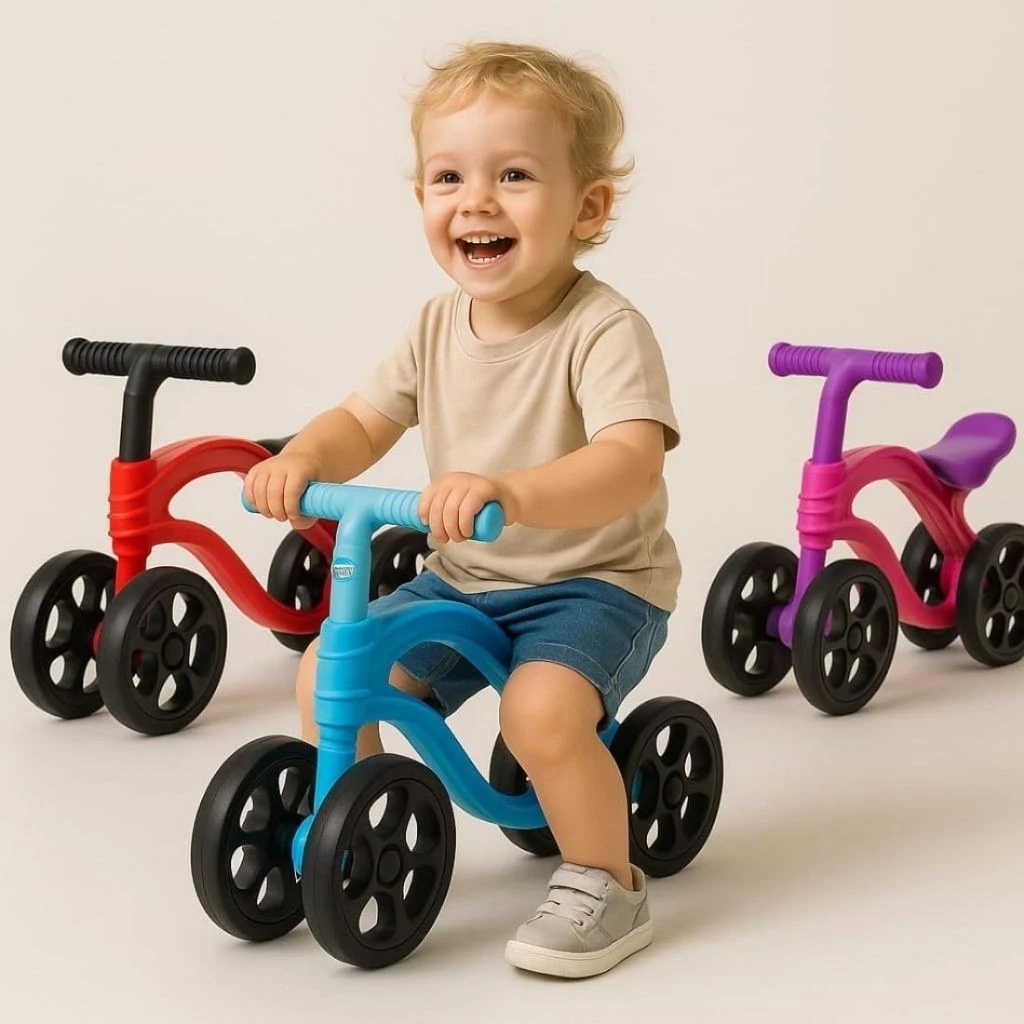 Bicicleta Equilíbrio Infantil 4 Rodas Design Futurista Estável Segura Aprendizado Primeira Bike