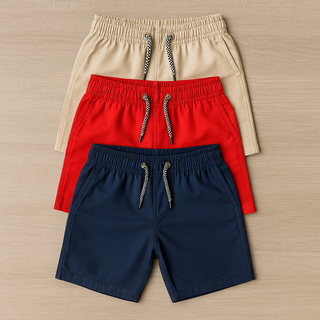 Kit 03 Bermudas Tactel Grosso Menino 8 e 10 Anos – Ótimo p/ Natal, Amigo Secreto e Presentear