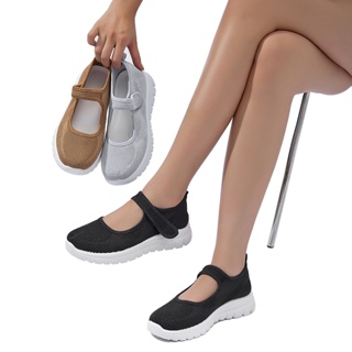 Tênis feminino slip-on, com novo cabedal em mesh, sola macia e respirável, confortável e com suporte ortopédico para cam em Oferta na Shopee