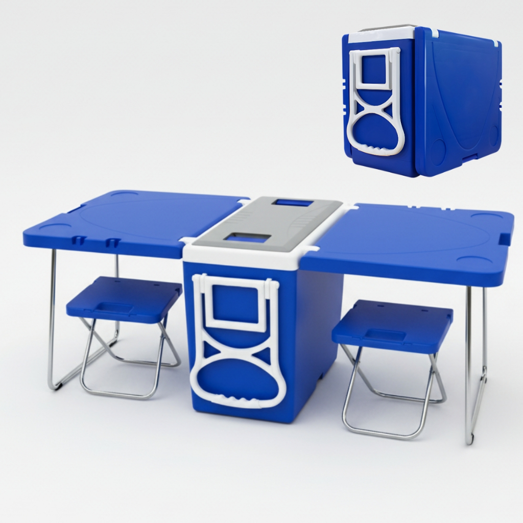 Cooler Caixa Térmica 5 x 1 Multifuncional 32L com Mesinha e Banqueta em Oferta na Shopee