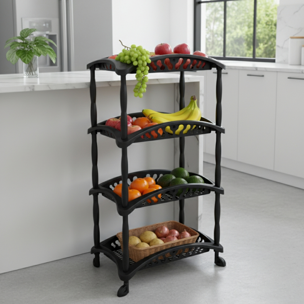 Organizador Fruteira Multiuso Vertical 4 andares com Rodinhas em Oferta na Shopee
