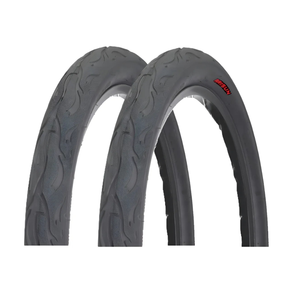 Par Pneu De Bicicleta Arisun Flame Aro 24 X 2.125 Balão Slick Largo Mtb em Oferta na Shopee