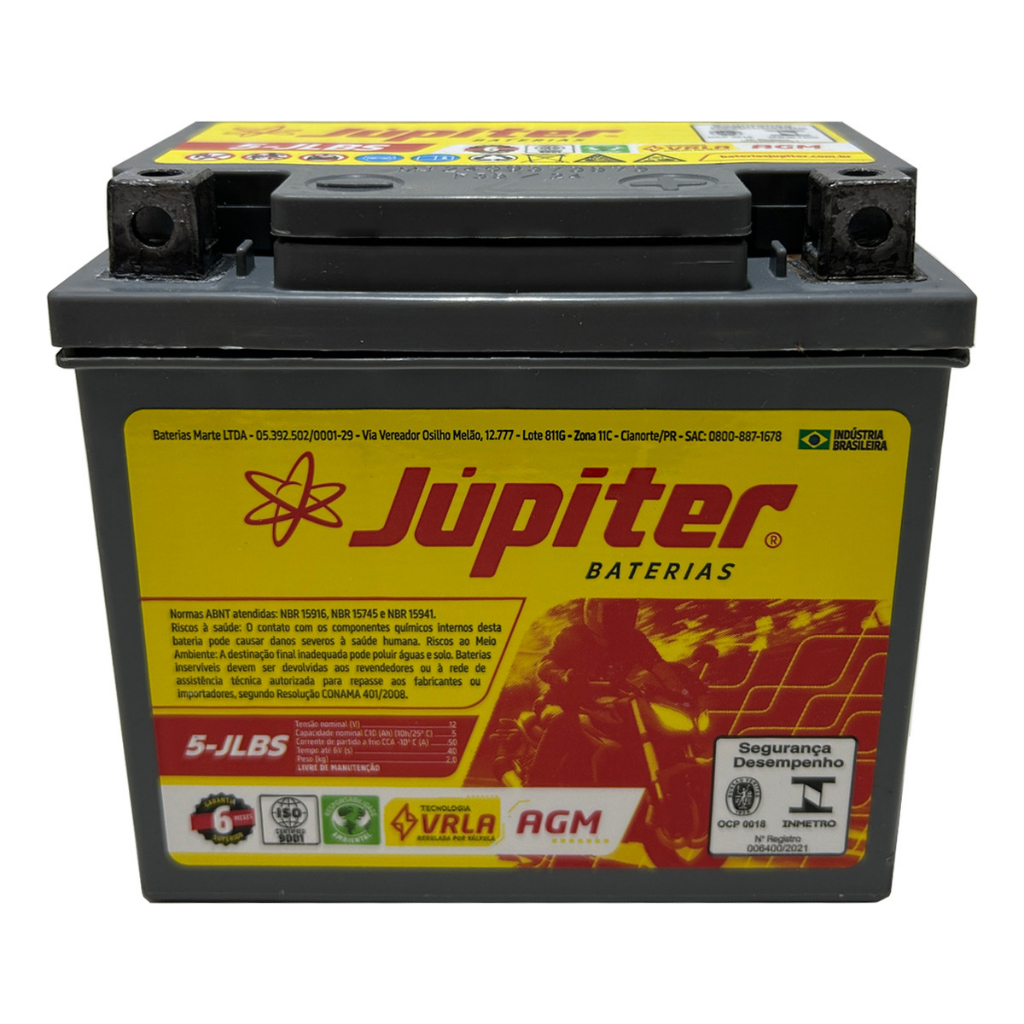 Júpiter Bat. Moto 5lbs Honda Cg 125/150 Titan Fan 125/150 em Oferta na Shopee