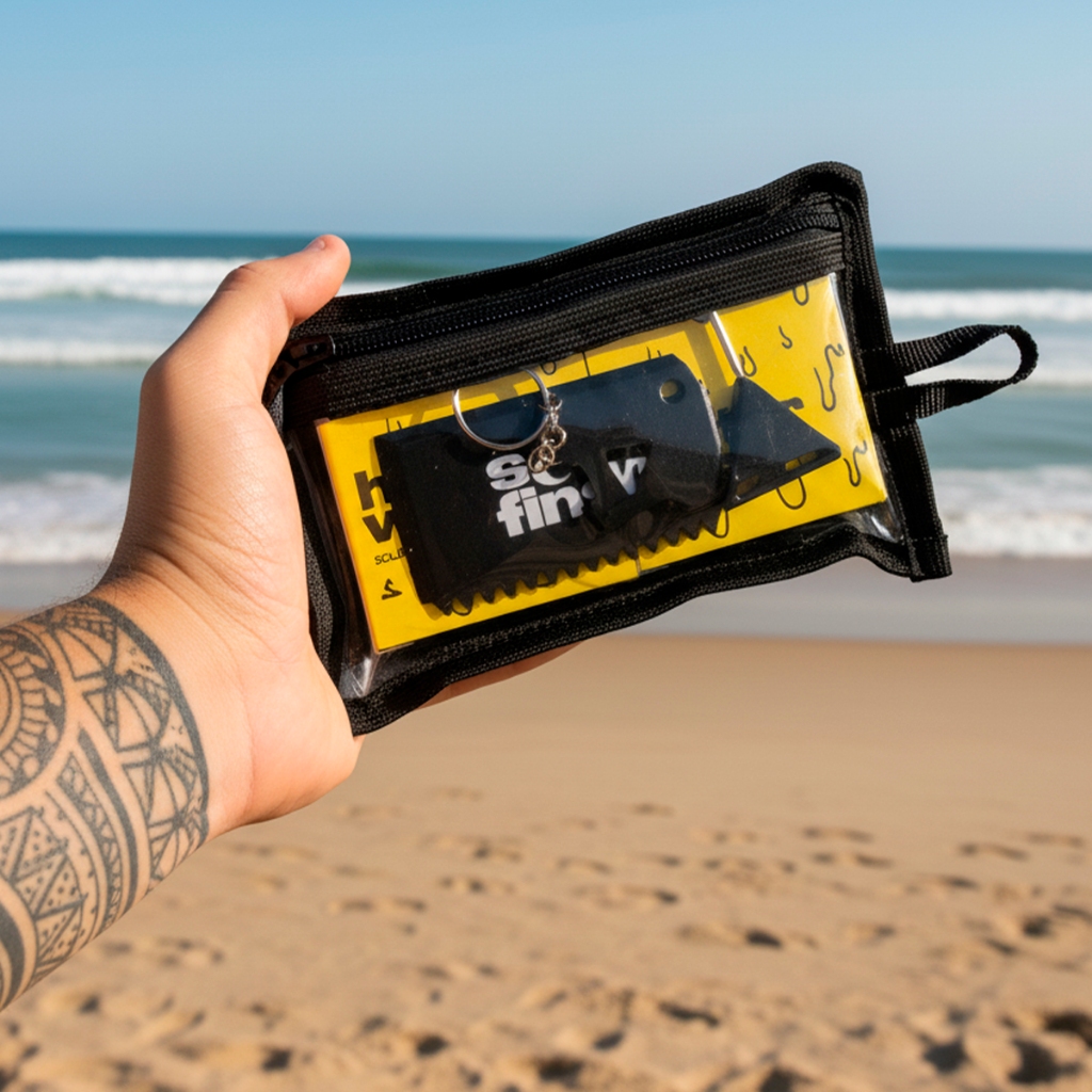 Kit 2 Parafina Surf Wax 80g + Raspador + Chavinha + Estojo + Chaveiro Quilha