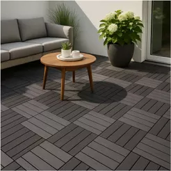 Deck Modular Teca 30x30cm Peças Encaixe Rápido Estilo Madeira Rustica