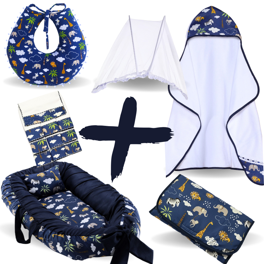 Kit Toalha Banho +Ninho Redutor+ Almofada +Trocador Portátil +Mosquiteiro Portátil +Fraldinha Boca