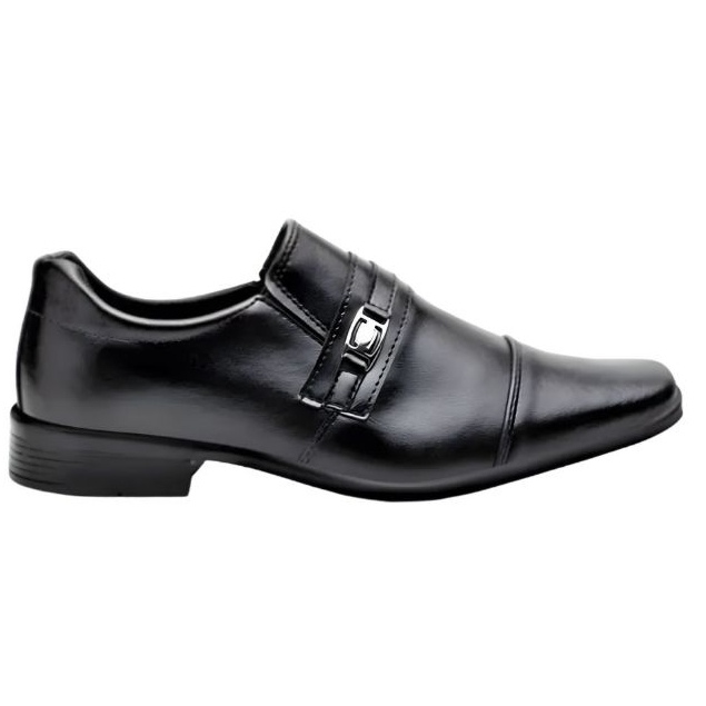 Sapato Social Masculino Detalhe Metal Bico Quadrado Conforto