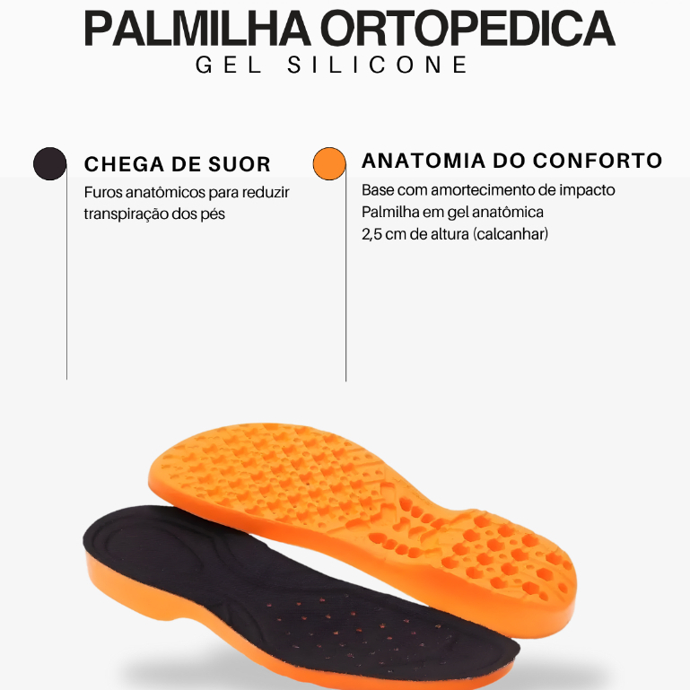Kit 3 Palmilhas em PU Ortopédica Anatômicas em Gel - Super confortável em Oferta na Shopee