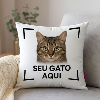 Almofada Personalizada Seu Gato & Cachorro Aqui | Estampa com Foto do Pet em Oferta na Shopee
