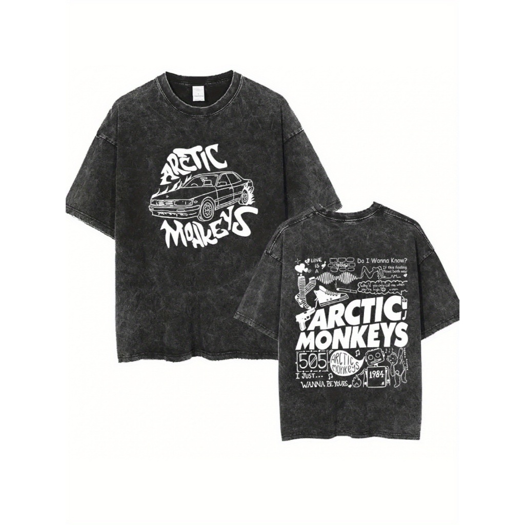 Camisa camiseta t-shirt básica "Arctic Monkeys Collage Frente e Costas"