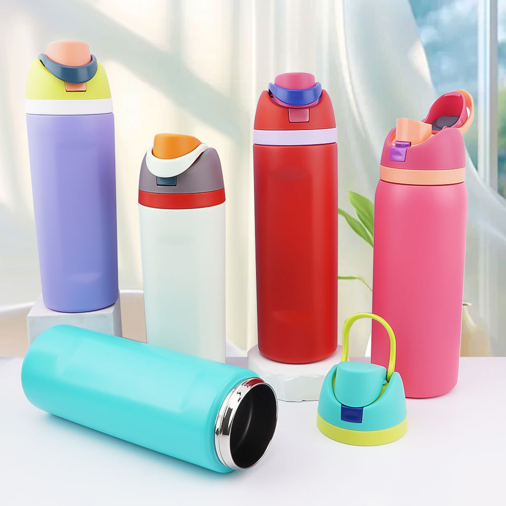 Garrafa Termica 570ml/720ml/960ml Compacta Com Alça e 2 bicos Ideal Esportes Lazer Faculdade Dia a Dia em Oferta na Shopee