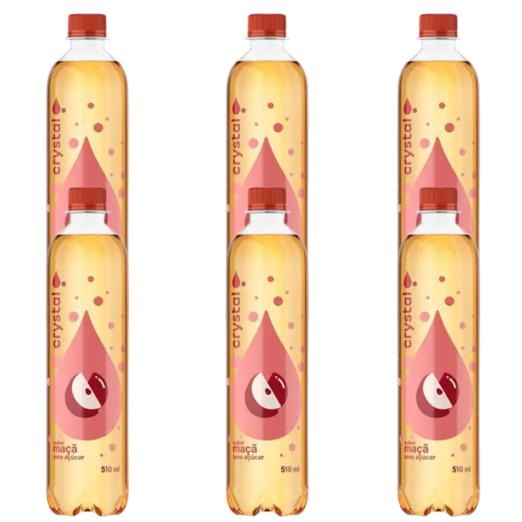 Água Saborizada Crystal de Maça 510ml Atacado Fardo 6 Unidades
