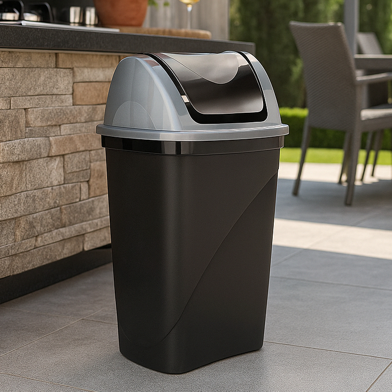 Lixeira Banheiro 15 Litros Tampa Basculante Plástico Reforçado Multiuso Cozinha em Oferta na Shopee