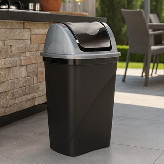 Lixeira Banheiro 15 Litros Tampa Basculante Plástico Reforçado Multiuso Cozinha em Oferta na Shopee