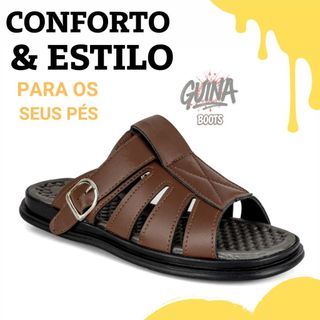 Sandália Masculina Franciscana Chinela Ajuste Fivela