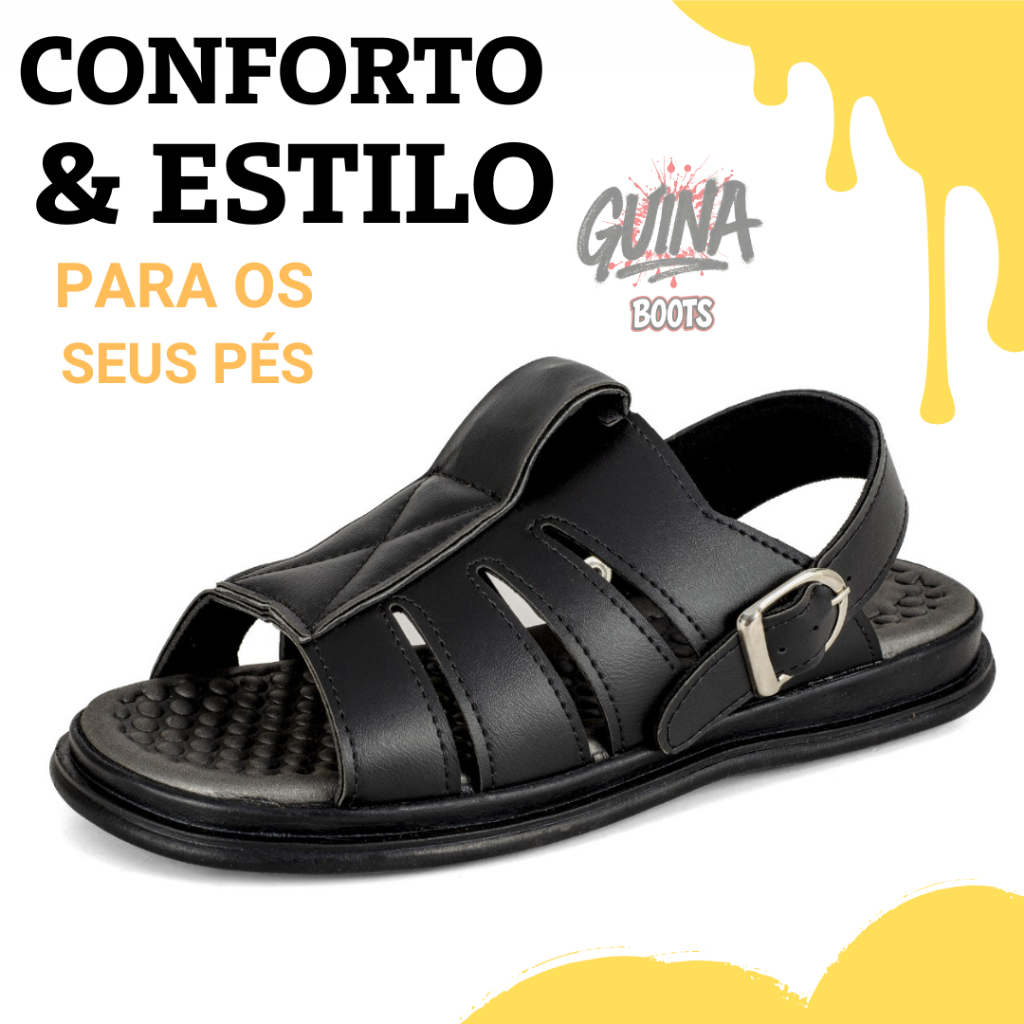 Sandália Franciscana Masculina Chinelo Com Ajuste Regulável Solado Borracha Palmilha Ortopédica em Oferta na Shopee