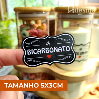 Kit 50 Adesivos Organizadores para Temperos e Mantimentos com Coração | Potes 5x3cm em Oferta na Shopee