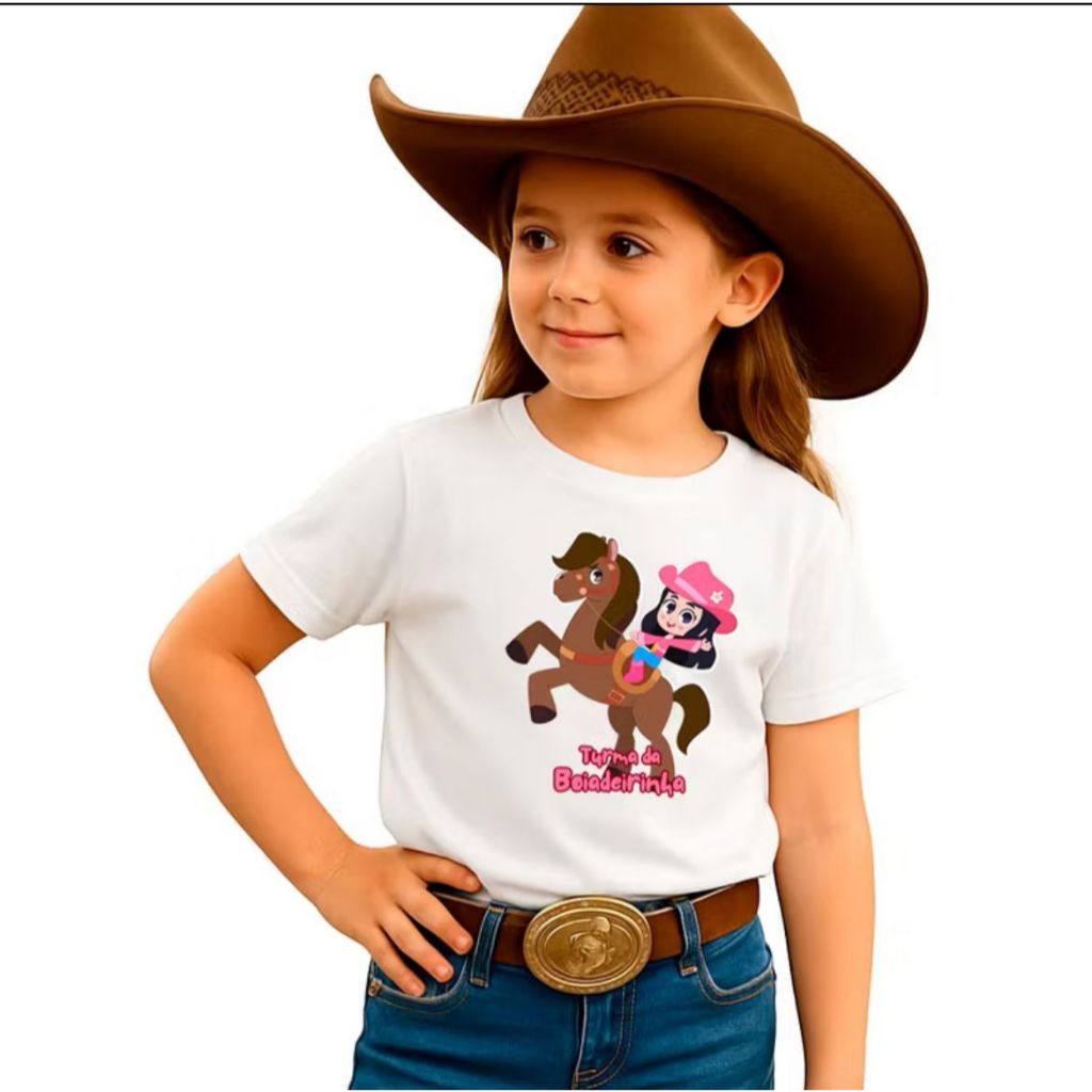 Camiseta Infantil Turma da Boiadeira – Estampa Country, 100% Algodão, Conforto e Estilo