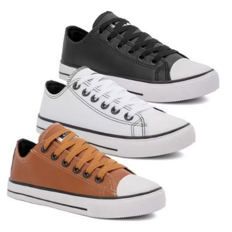 TENIS VULCANIZADOS  UNISSEX PTO/BCO