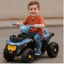Quadriciclo Elétrico Infantil Azul Moto Bateria Passeio Brinquedo Criança Carrinho Bicicleta