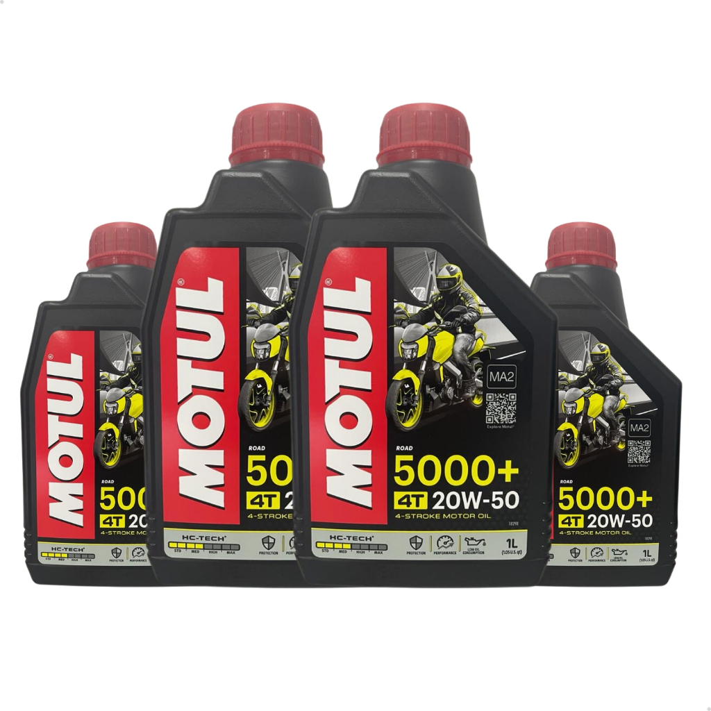 Kit 4 Óleo Motor Motul 5000+ 20W50 Semi Sintético 4T 1L Moto em Oferta na Shopee