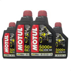 Kit 4 Óleo Motor Motul 5000+ 20W50 Semi Sintético 4T 1L Moto