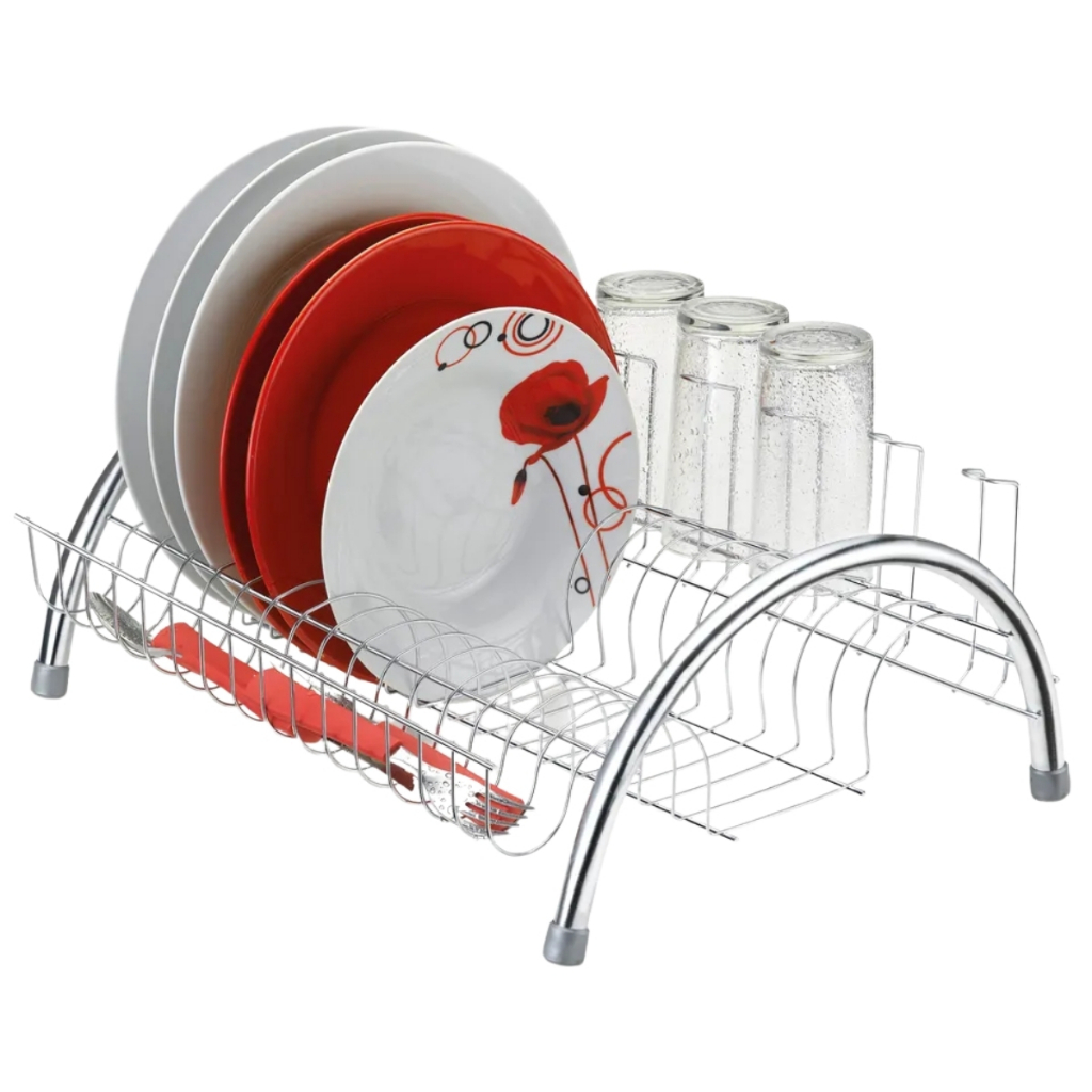Escorredor de Louça Organizador De Pia Cromado Fantastik Porta Talheres Porta Copos Arthi em Oferta na Shopee