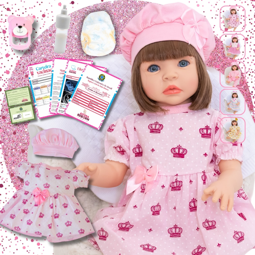 Bebê Reborn Silicone Boneca Menina Realista Pode Dar Banho