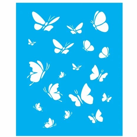Stencil para pintura Borboletas 6 - tamanho 17x17 cm em Oferta na Shopee