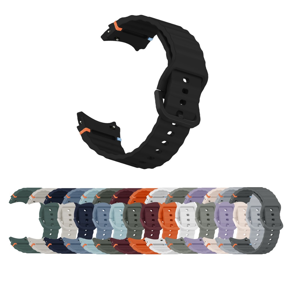 Pulseira para Galaxy Watch 4 5 6 7 FE Silicone Ondas Sport