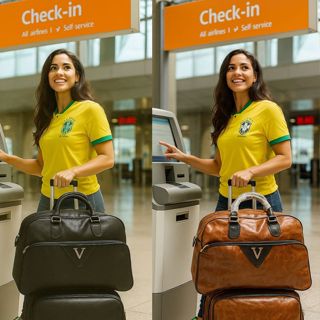 Mala Grande De Couro Impermeável Dois Zíper - 10433: Sua Companhia Indispensável para Viagens em Oferta na Shopee