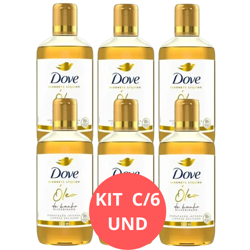 Kit C/6 Óleo de Banho Dove 240 mL em Oferta na Shopee