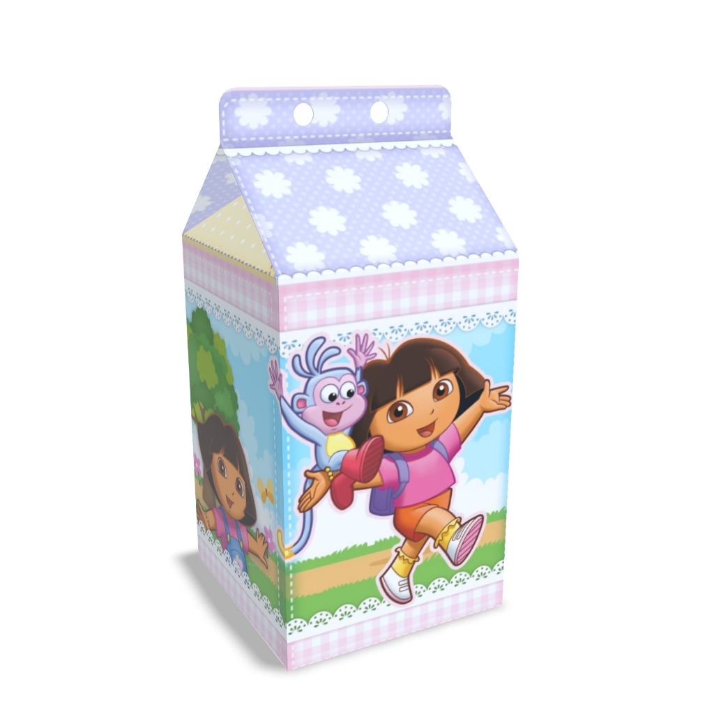 Caixinha Milk Tema DORA AVENTUREIRA Festa Infantil  Lembrança Para Festa - Pronta Entrega