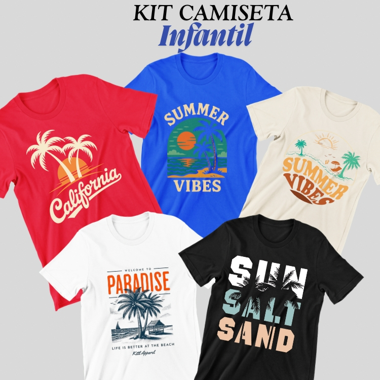 kit camiseta juvenil kit camisetas infantis KIT 5 CMAISETAS JUVENIL E INFANTIL camiseta 100% algodão
