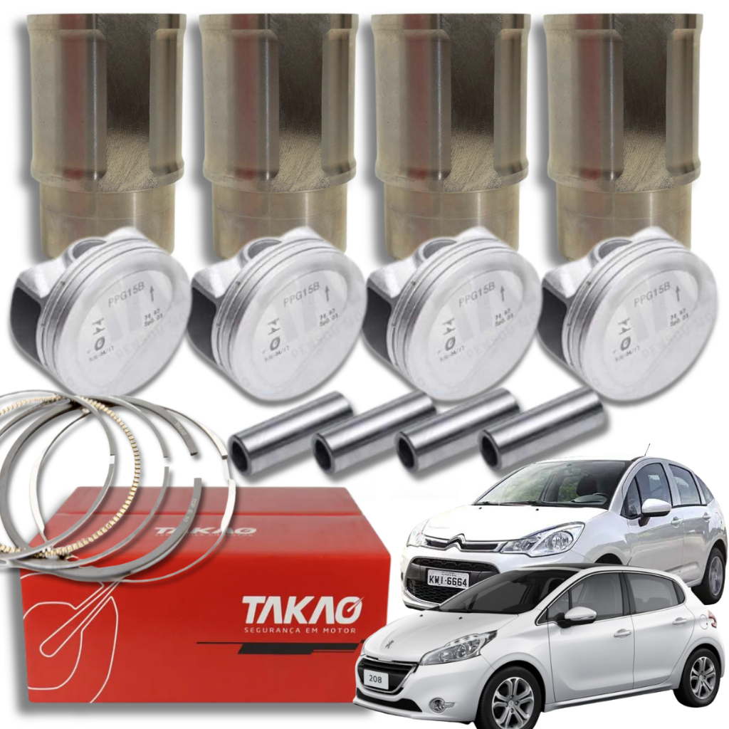 Pistao Aneis E Camisa Citroen C3 1.5 8v 2012 a 2016 Takao em Oferta na Shopee