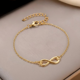 [ SEMI JOIA ] Pulseira Feminina Infinito Delicada (21cm) Banhado Ouro 18k Anti Alérgica Acessórios Femininos Prata em Oferta na Shopee