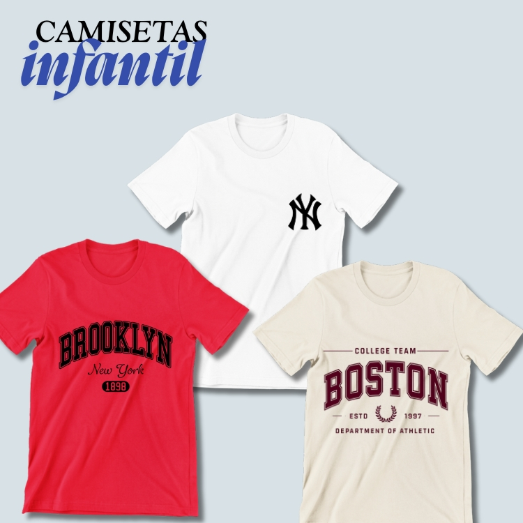 kit camiseta infantil kit camisetas juvenil KIT 3 CAMISETAS INFANTIS camiseta infantil
