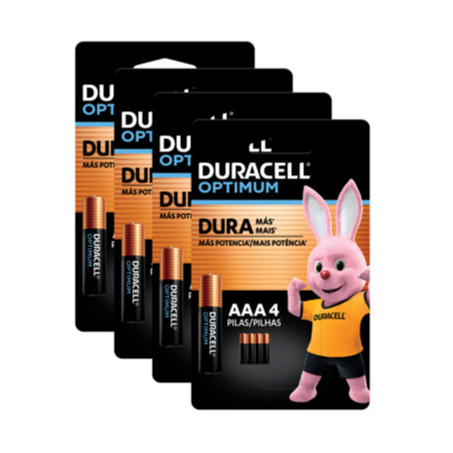 Kit Duracell Optimum Leve 4 pague 3 Com 16 Pilhas AAA Palito em Oferta na Shopee