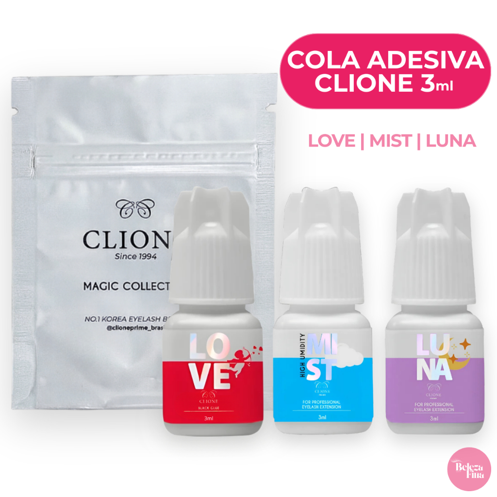 Cola de Cilios para Extensão Cola Clione Love Cola Clione Luna Cola Clione Mist Adesivo Clione Prime