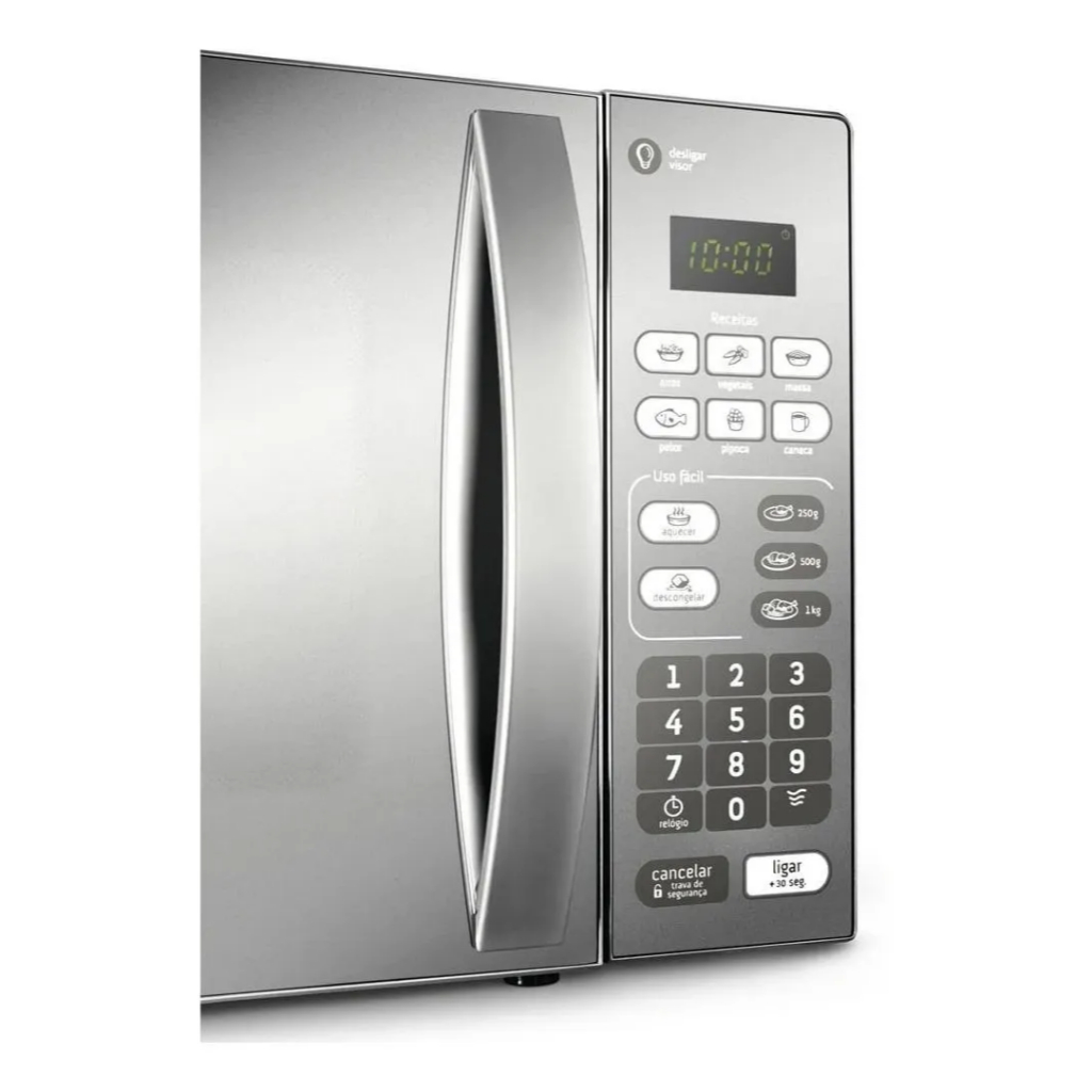 Micro-ondas CM020BF 20 Litros Espelhado com Função Descongelar Cor Cinza e Inox Consul 110v