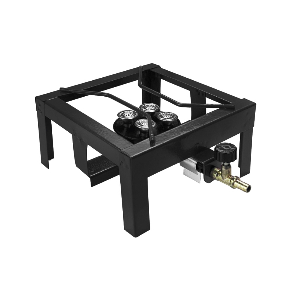 Fogão 1 Boca Portátil Semi Industrial Alta Pressão Preto Roa