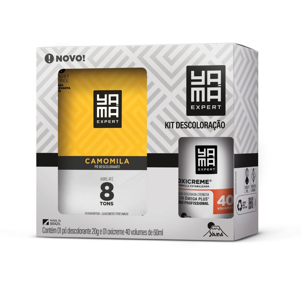 Kit Descolorante Camomila 20g + Agua Oxigenada 40vol 60ml Yama